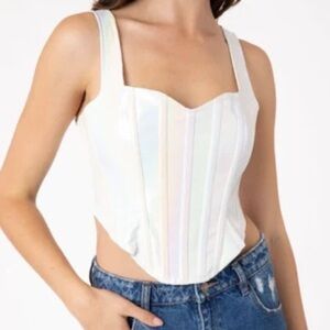 Sincerely Ours Adoringly Yours Bustier size medium in metallic white